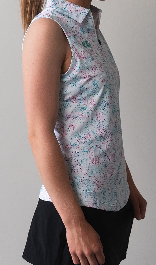 Pink and Blue Splatter Sleeveless